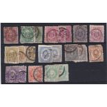 Japan 1876- definitive's, selection of 12 values, with duplication