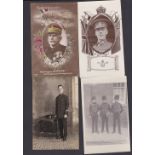 General Joffre - Portrait with medals and three British portrait, postcards including RAMC (4)