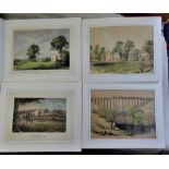 Engravings coloured: Knights Hill Surrey: Folkstone Viaduct: Nuneham: one unidentified (4)