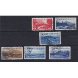Japan 1938-1940-National Park Commons selection of 6 mostly 20 sen value, used.