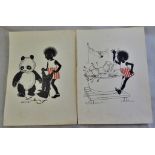 Piccaninny and The Panda 4 illustrated pages from a story book