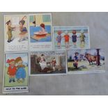 Comic - Batch of six postcards including: Ernest Noble, Halliday, Morgan and Dora (6)