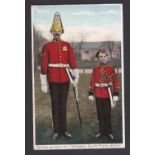 Dragoon Guards 1900's colour postcard - "The Long and Short of it, 7th Dragoon Guards (Princess