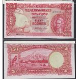 New Zealand-Reserve Bank of New Zealand 1956(ND)-Fifty Pounds, R199110 Red and multi coloured,