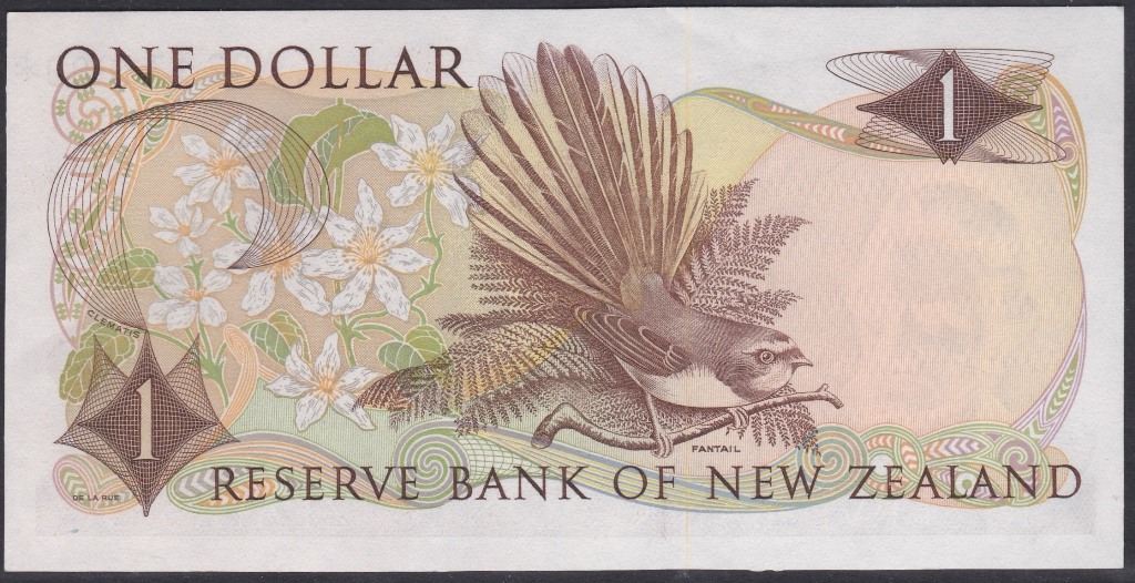 New Zealand-Reserve Bank 1981-85, One Dollar, Y92 134680 Brown, Hardie, Chief Cashier signature, - Image 3 of 3