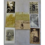 Bicycles - Fair range of eight early postcards including: Miss Ellaine Terriss and her Beeston