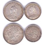 Great Britain 1887-Jubilee Six Pence and Shilling AEF and GVF(2)