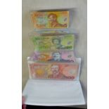 New Zealand-Reserve Bank Series '6' Polymer Banknote set, 5,10,20,50 and 100 Dollars, all prefixed
