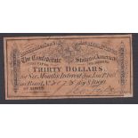 1861 Confederate States of Ameria Four Dollar Loan Bond, VF