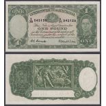 Australia-Commonwealth Bank 1952, One Pound X25542128 Coombs-Wilson signatures, Consecutive numbers,
