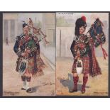 The Black Watch and Scots Guards - to artist cards by Harry Payne
