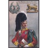 Gordon Highlanders - Fine Harry Payne - artist card 'The Badges and wearer'