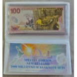 New Zealand-Reserve Bank 2000 Millennium Special Edition Banknote, Set 5,10(2),20,50 and 100 Dollars