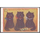 Louis Wain, Good Luck to you, Alpha card, used 1925