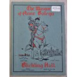 1938 Copy of the Script of "The Pageant Masque of Anne Boleyn" by Nugart Monde, programme of