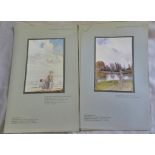 The Bookman Portfolio colour plates by Claude A Sheppersom illustrating poetic works by John