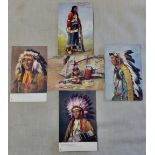 American Indians - range of fine colourful early postcards - Tucks etc