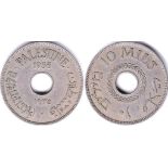 Palestine 1935-10 Mils, GVF/NEF,KM4