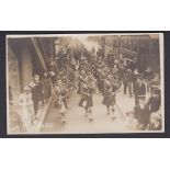 The Cameronians Band Fine Marching RP postcard, Trams and Crowds