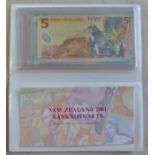New Zealand-Reserve Bank 2001 Banknotes set Special Edition, all prefixed AA 01000401,
