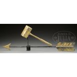 MONUMENTAL GAVEL WITH ARROW WEATHERVANE.