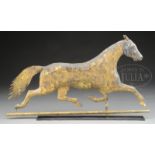 LARGE ETHAN ALLEN RUNNING HORSE WEATHERVANE ATTRIBUTED TO A.L. JEWELL.