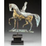 JEWELL FORMAL HORSE AND RIDER WEATHERVANE.