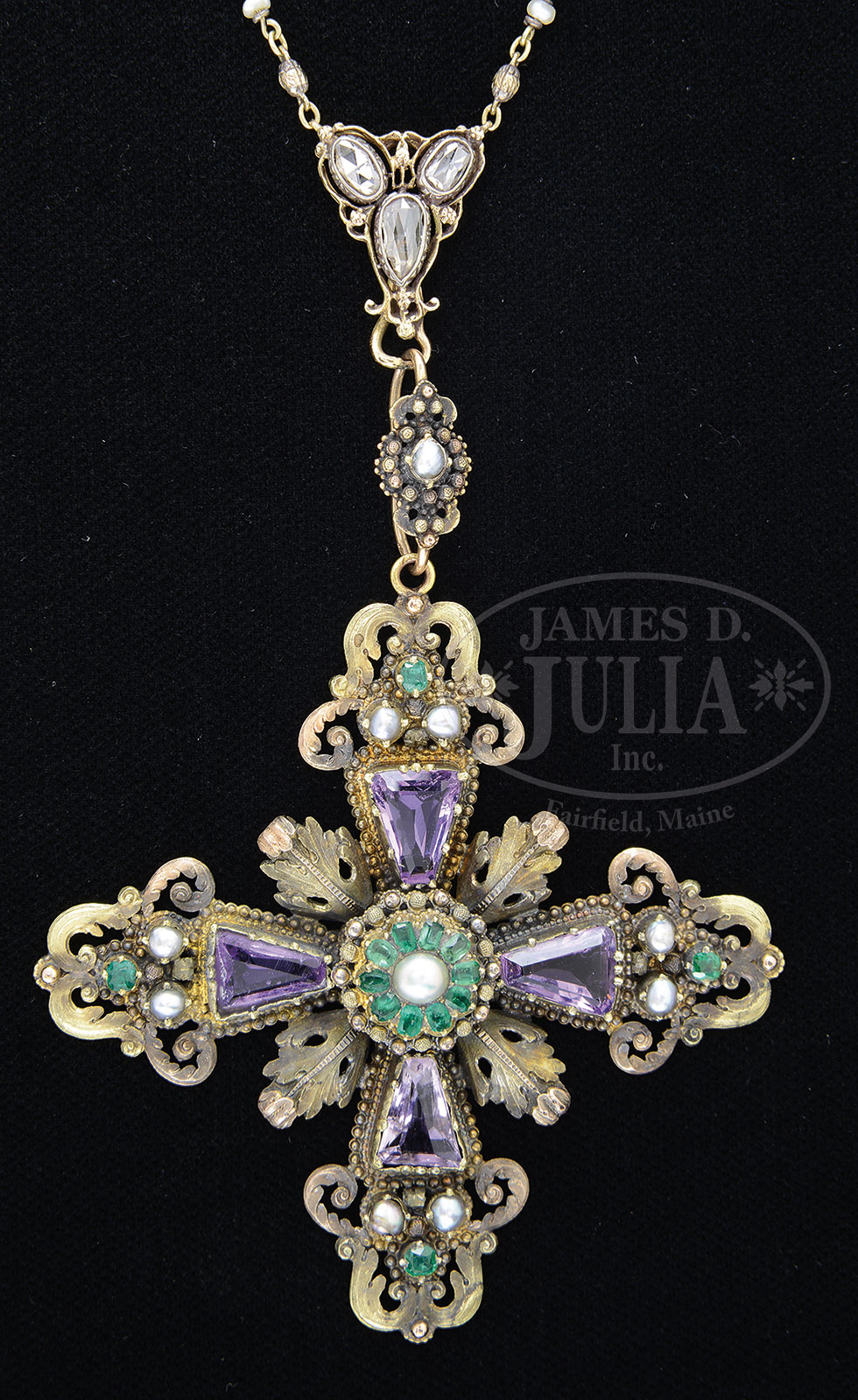 FINE BAROQUE NUREMBERG JEWELED CROSS.