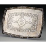 ART NOUVEAU SILVER TRAY, LONDON 1910-11, BY RAMSDEN & CARR.