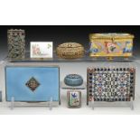 LOT OF 8 RUSSIAN AND EUROPEAN ENAMEL BOXES.