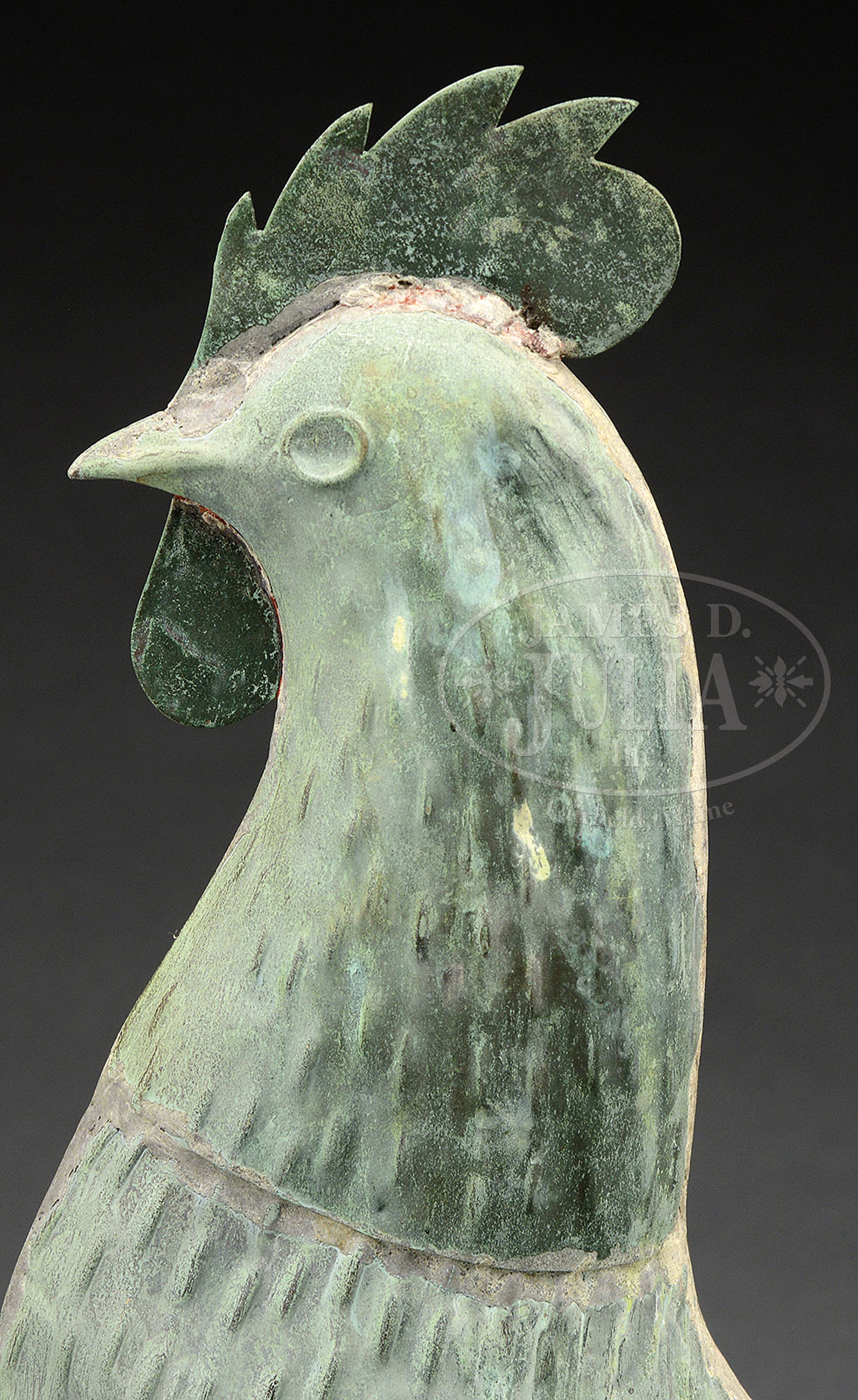 MOLDED COPPER ROOSTER WEATHERVANE. - Image 3 of 8