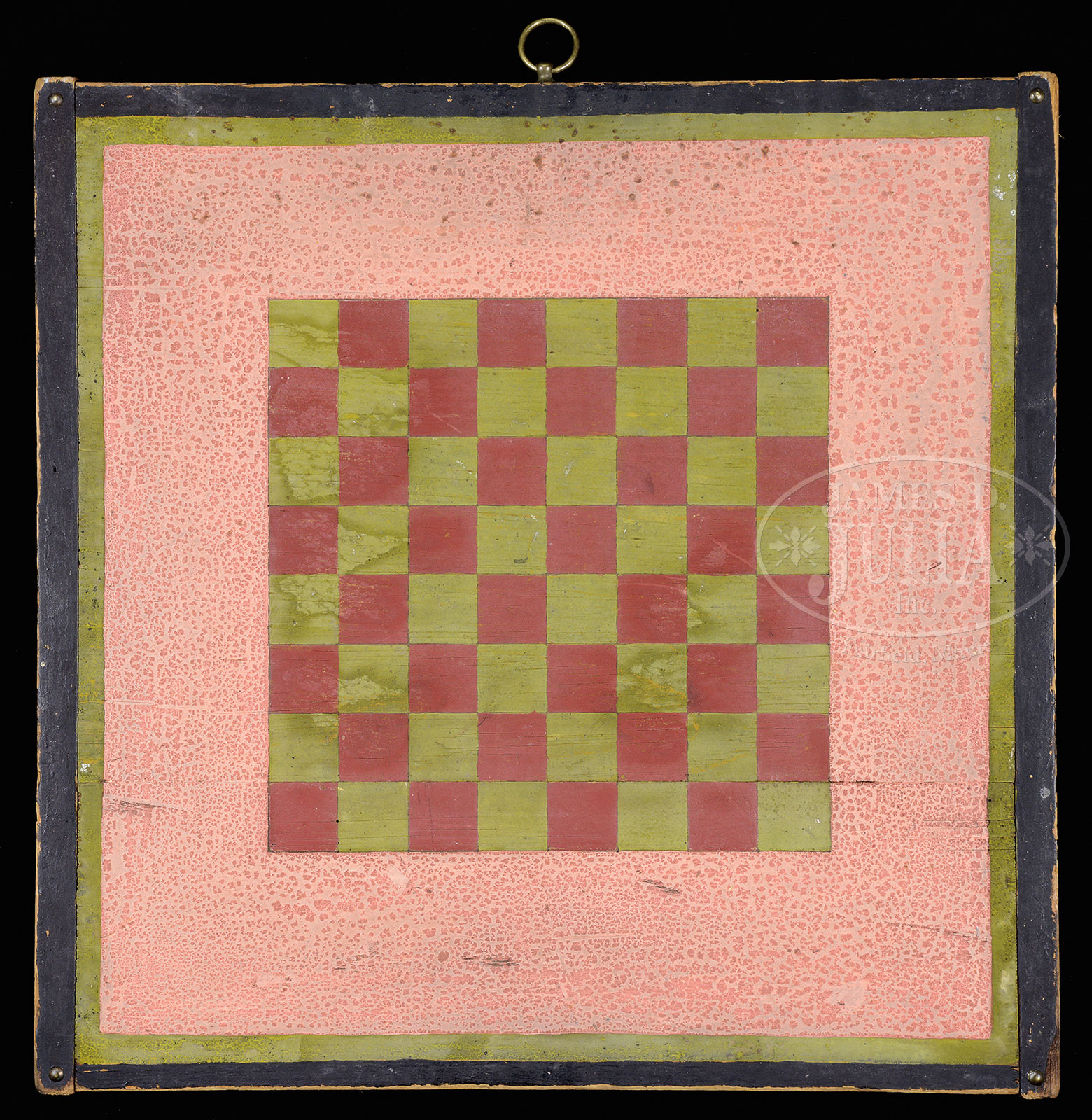 FINE TWO-SIDED PAINTED PINE GAME BOARD. - Image 2 of 2