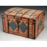 EARLY 19TH CENTURY PAINT DECORATED STORAGE CHEST.