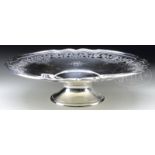 LARGE STERLING SILVER PEDESTAL DISH BY FRANK WHITING.