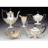 FOUR PIECE GORHAM STERLING SILVER TEA AND COFFEE SERVICE.