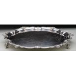 ENGLISH STERLING SILVER SALVER, BIRMINGHAM 1849-50, BY ADIE BROTHERS.