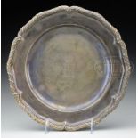 RUSSIAN IMPERIAL SILVER DISH FROM GRAND DUKE NICHOLAI NIKOLAEVICH, SERVICE MADE BY FABERGE.