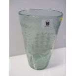 SODA GLASS, a frigate etched glass large tumbler vase,