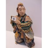 SATSUMA FIGURE, a fine gilded figure of Japanese Scholar, 12.