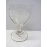 MASONIC GOBLET, a Georgian etched glass Masonic goblet 5.