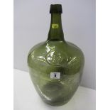 ANTIQUE BOTTLE, green glass mould blown large bottle,