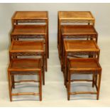 AN UNUSUAL PAIR OF EARLY 20TH CENTURY CHINESE FOUR-NEST CARVED HARDWOOD GRADUATED RECTANGULAR