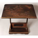 AN UNUSUAL FINE QUALITY JAPANESE MEIJI PERIOD LACQUERED WOOD LECTERN, the sloping surface