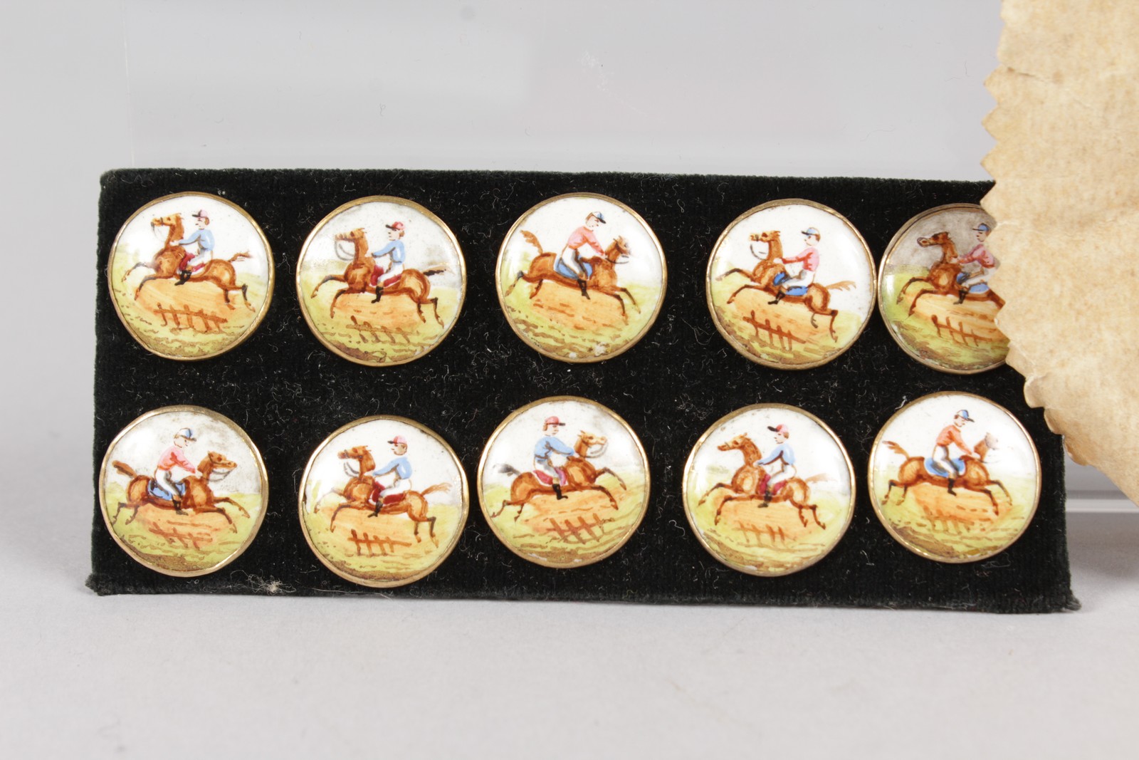 A BAG OF BUTTONS including ten circular enamel equestrian buttons. - Image 2 of 4