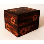 A GOOD QUALITY JAPANESE MEIJI PERIOD TWO SECTION RECTANGULAR LACQUER BOX & COVER, decorated in