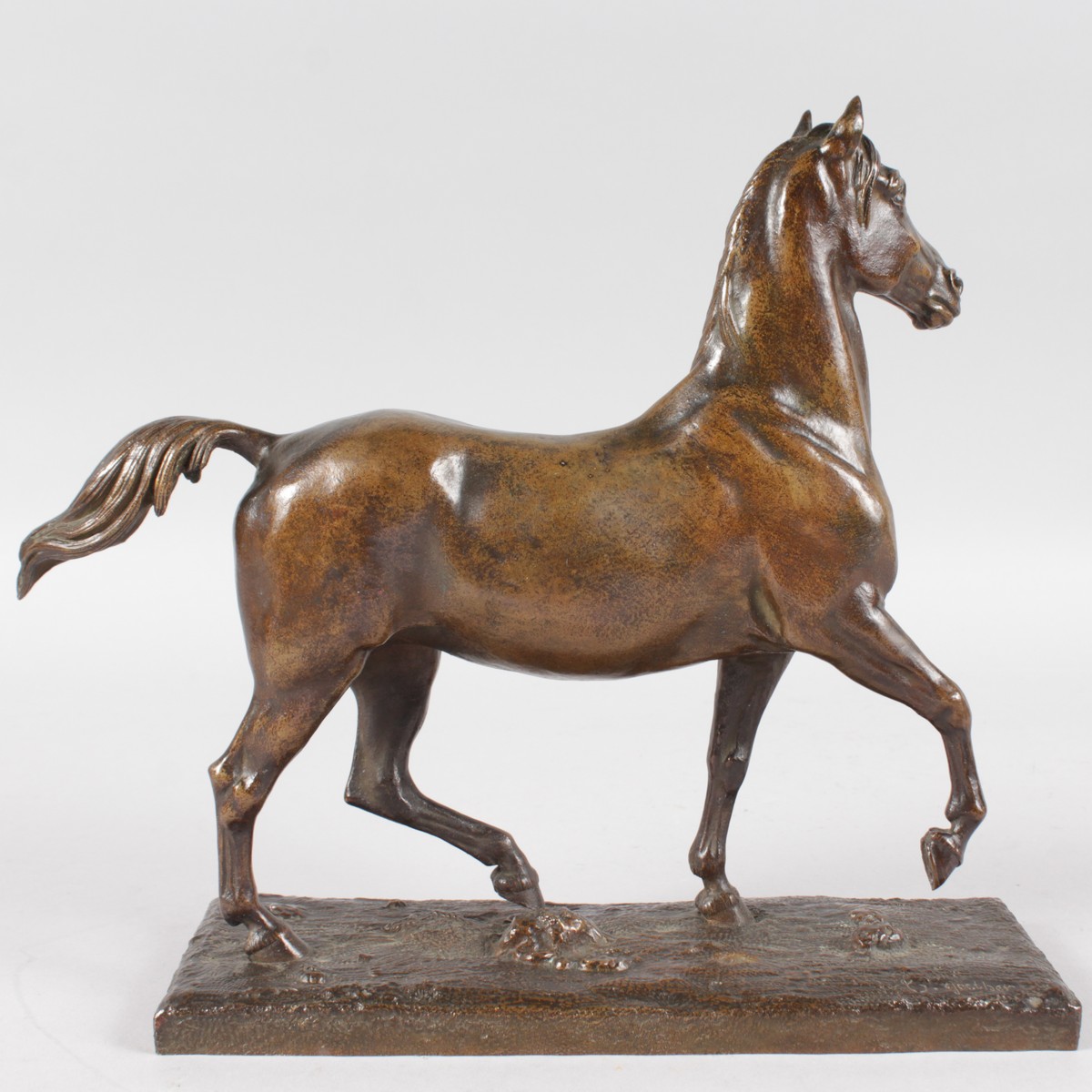 JEAN FRANCOIS THEODORE GETCHER (1796-1844) FRENCH A SUPERB BRONZE OF A MARE. Signed, on a - Image 3 of 4