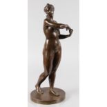 MAYA SERGER VAN PANHUYS A BRONZE STANDING FEMALE NUDE on a circular base. Signed and dated 1925.