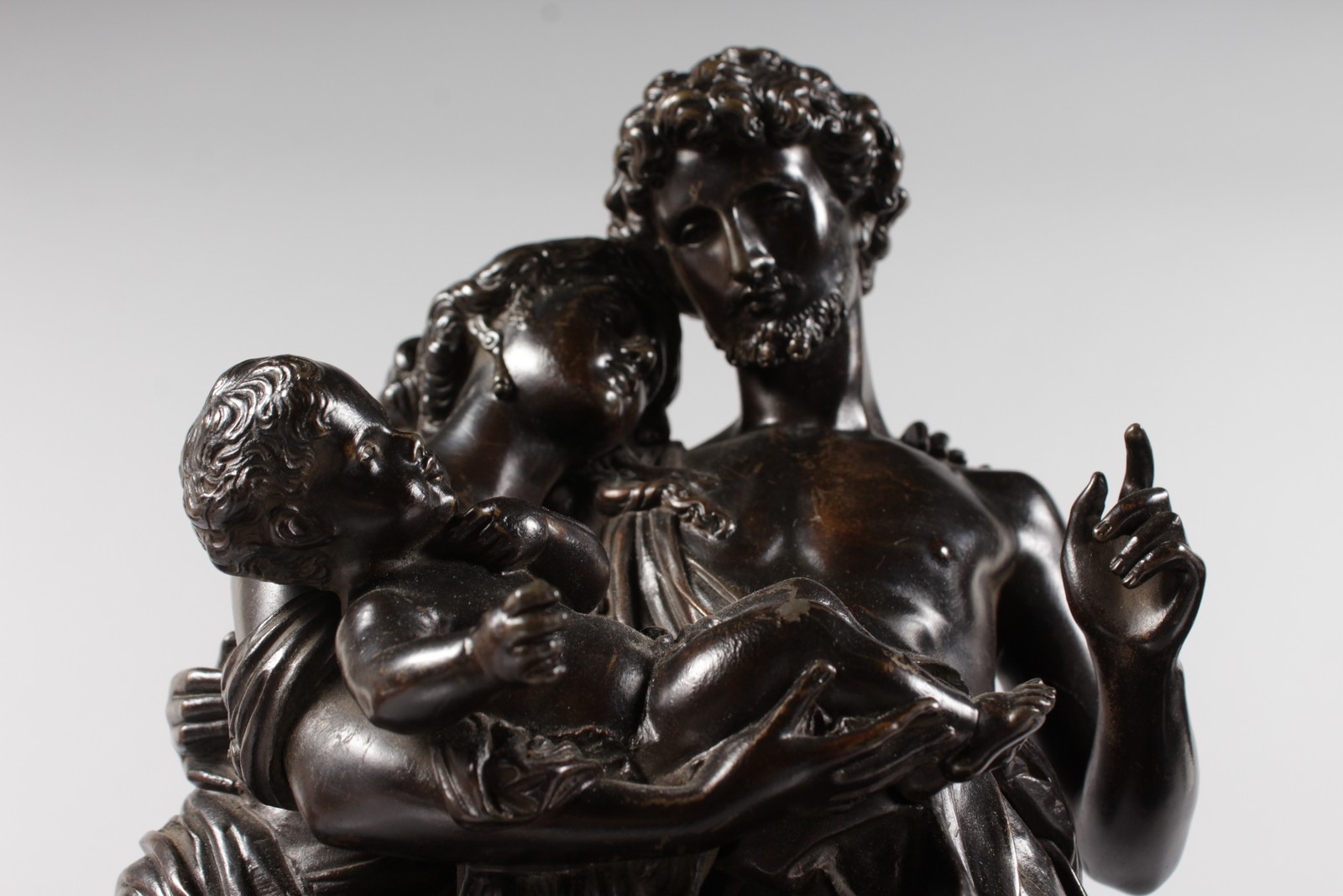 AUGUSTE MOREAU (19TH CENTURY) FRENCH A SUPERB PAIR OF BRONZE FIGURE GROUPS, a classical man and - Image 7 of 7