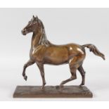 JEAN FRANCOIS THEODORE GETCHER (1796-1844) FRENCH A SUPERB BRONZE OF A MARE. Signed, on a