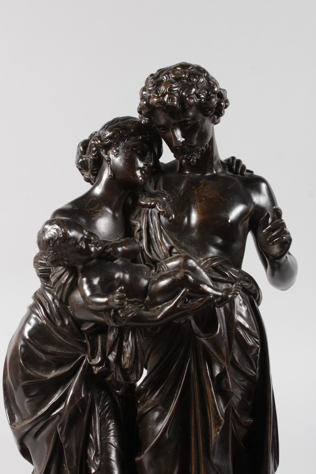 AUGUSTE MOREAU (19TH CENTURY) FRENCH A SUPERB PAIR OF BRONZE FIGURE GROUPS, a classical man and - Image 5 of 7